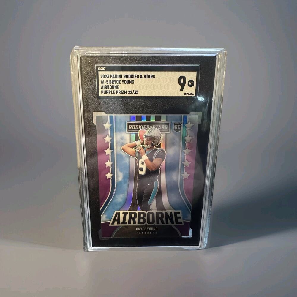 Panini Rookies & Stars 2023 Airborne Purple Prizm Bryce Young /35 (RC) SGC 9
